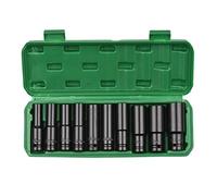 Tomvorks Juego de Llaves de Vaso de Impacto Hexagonales con Accionamiento de 1/2 Pulgada, 20 Piezas de Llaves de Vaso Profundas, Tamaños Métricos, Material CR-V de (Negra)