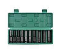 Tomvorks Juego de Llaves de Vaso de Impacto Hexagonales con Accionamiento de 1/2 Pulgada, 20 Piezas de Llaves de Vaso Profundas, Tamaños Métricos, Material CR-V de (Negra)