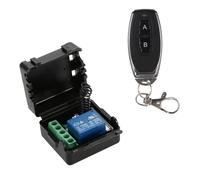 Tomvorks Smart Home 433Mhz DC 12V 1CH Interruptor Remoto Inalámbrico Receptor Transmisor Módulo de Interruptor de Control Remoto Universal y 2PCS Transmisor RF Controles Remotos 1527 (Negra)