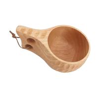 Tomvorks Taza de café de Madera 350ML con Asa, Taza Multiusos Ergonómica Madera Maciza para Viajes en Casa y Oficina (Color claro)