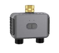 Tomvorks Temporizador de Válvula de Agua Doble Salida BT para Riego Jardines - Planes Riego Personalizados - Función Retardo Lluvia Adecuado para Céspedes, Huertos (Enchufe estadounidense)