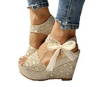 Tomwell Sandalias Mujer Verano Cuña Sandalias Cerradas Cómodos Casual Zapatos de Playa Sandalias Casuales Zapatos de Verano Mujeres Peep Toe Casual Z01 Dorado 37 EU