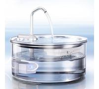 Tomxcute Fuente de agua de cristal para gatos, 3,2 L, ultrasilenciosa, para beber, elegante, fácil de limpiar, fuente de agua para mascotas, para gatos, perros pequeños, múltiples mascotas