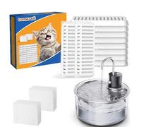 Tomxcute Juego de filtros para fuente de gatos, 10 filtros y 2 esponjas para 3,2 l