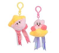 TOMY Clip-On Kirby Plush Clip-Ons - Paquete de 2 con Waving & Warp Star Kirby - Accesorios de juegos de felpa con licencia oficial - Rellenos de cesta de Pascua para jugadores - A partir de 6 años
