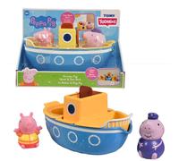 TOMY E73414 Toomies Grandpa Pig’s Splash & Pour Boat - 4 Pc Bath Time Peppa Remo