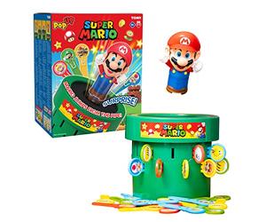 TOMY Juego de mesa Pop Up Super Mario | 2-4 jugadores | Niños y niñas de 4 años en adelante | Familia y preescolar