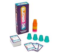 TOMY Juegos Clued Up | Juegos de cartas de Cup Slamming, Clue Adivinación | Juegos de fiesta de 3 a 4 jugadores | Juegos familiares para adultos y niños a partir de 10 años