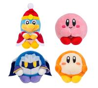 TOMY Kirby Mini - Paquete de 4 peluches con Waddle Dee, Meta Knight, King | Mini decoración de escritorio para juegos, sostiene bolígrafos y se cuelga en portátiles, regalos de regreso a clases