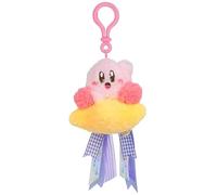 Tomy Mofulatto Kirby & Warp Star - Llavero de Peluche con Clip de Peluche con sensación de Sherpa, Llavero Kawaii Kirby, Accesorio de Viaje para Mochila o Bolso, Peluche Coleccionable
