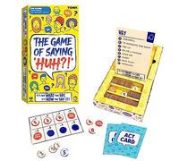 Tomy The Game of Saying 'Huh?!' - Juegos de Cartas con Impresiones de Voz - Divertido Juego de Fiesta de Actuar y adivinar correctamente para Ganar - Juegos de Mesa Familiares para Adultos