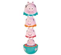 Tomy Toomies E73526 Familia Peppa Gigognes, Juguete de baño para bebé Muñecas Rusas Familia Peppa Pig, Papá, Mamá, Peppa y George, 18 Meses o más, Juguete de Playa y Piscina fácil de Limpiar