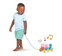 Tomy Toomies Paseo con Peppa (E73527) - Juega a Disparar Peppa Pig, George y Dinosaurio - Juguete para disparar para bebé que aprende a caminar - Juguete musical Peppa Pig - Juguete de bebé de 18