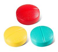 TOMYEER Paquete de 3 pastilleros redondos portátiles con 4 compartimentos para medicamentos, estuche de viaje