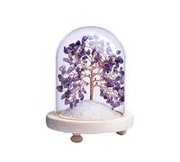 TOMYEUS Feng Shui Árbol Amatista Natural Feng Shui Gema árbol púrpura Cristal árbol Muestra Afortunado árbol curativo decorador de Navidad Citrino Cristal Amarillo Árbol