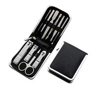 TOMYEUS Profesional Cortaúñas Clavo de Acero al Carbono Negro cortauñas Clippers Conjunto Adulto de la Familia de uñas de Belleza Cuidado Personal Conjunto de 10 Piezas Set (Rojo) Set de Manicura
