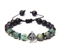 TOMYEUS Pulsera Trenzada de Piedra Natural Jades Verdes Cuentas de turquesas africanas Pulseras de Cuerda Ajustables para Hombre Mujer Regalo creativo-31.Turquesa