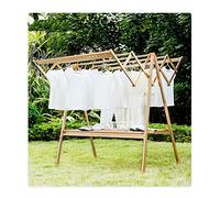 TOMYEUS Tendedero Plegable de Aluminio de 5 Barras para Ropa y Zapatos, 2 Niveles, Secado Eficiente de 200 Libras