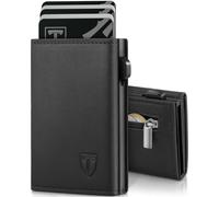 Tomylv Carteras para Hombre - Tarjetero Cartera con Bloqueo RFID, Cartera Tarjetero, Billeteras para Hombre con Billetes y Monedas, Tarjeteros para Tarjetas de Credito - Negro