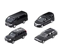 TomyTEC-Caravan Colección de Coches, 4 x Nissan, Color Negro, (323709)