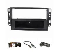 tomzz Audio 2406-004 Radio Panel Conjunto Compatible con Chevrolet Aveo Epica Captiva año 2006-2011 Negro con Adaptador de Radio ISO Adaptador de Antena DIN ISO