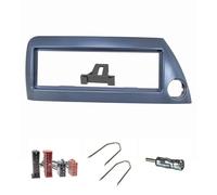 tomzz Audio 2415-009 Juego de Panel de Radio Compatible con Ford KA RBT año 1996-2008 Azul Metalizado con Adaptador de Radio ISO Adaptador de Antena ISO DIN Soporte de desbloqueo