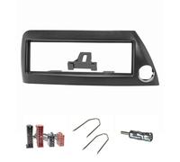 tomzz Audio 2415-016 Juego de Panel de Radio Compatible con Ford KA RBT año 1996-2008 Negro con Adaptador de Radio ISO Adaptador de Antena ISO DIN Soporte de desbloqueo