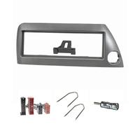 tomzz Audio 2415-091 Juego de Panel de Radio Compatible con Ford KA RBT año 1996-2008 Plateado-metálico con Adaptador de Radio ISO Adaptador de Antena ISO DIN Soporte de desbloqueo