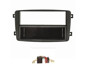 tomzz Audio 2434-007 Conjunto de Panel de Radio Compatible con Mercedes Clase C W203 S203 CL203 CLK C209 A209 Viano Vito Negro con Adaptador de Radio ISO