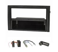 tomzz Audio 2450-007 Juego de Panel de Radio Compatible con Skoda Fabia 6Y Facelift año 2004-2007 con Adaptador de Radio ISO Adaptador de Antena alimentación Fantasma ISO DIN