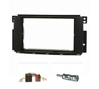 tomzz Audio 2451-000 Conjunto de Panel de Radio Doble DIN Compatible con Smart fortwo 451 forfour 454 Negro con Adaptador de Radio ISO Adaptador de Antena ISO DIN