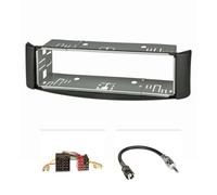 tomzz Audio 2451-010 Juego de Panel de Radio Compatible con Smart fortwo (450) año 1998-2007 Gris Oscuro con Ranura metálica Adaptador de Radio ISO Raku2 Adaptador de Antena DIN