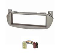 tomzz Audio 2454-017 Conjunto de Panel de Radio Compatible con Suzuki Alto año 2009-2016 Nissan Pixo año 2009-2013 Plateado metálico con Adaptador de Radio ISO