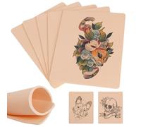 TONBAO 5 Piezas Piel Sintetica Tatuaje 3mm x 19cm x 14cm Double Cara Piel de Tatuaje para Práctica Accesorios de Tatuaje