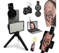 TONBAO Kit de Luz para Tatuajes 120 LED con Filtro CPL 52mm, Luz Sin Reflejos para Fotos y Vídeos de Tatuajes, Ideal para Crear Contenido para TikTok, Instagram y Youtube con Móvil, Tablet o Cámara