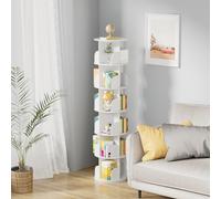 tonchean Estantería giratoria de 6 niveles, 360°, Estantería de Almacenaje, multifuncional, estantería rotating blanca para dormitorio, habitación infantil, salón