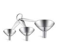 Toncoo - Juego de embudos 3 en 1 de acero inoxidable de calidad alimentaria para aceites esenciales, termo, especias, líquido, ingredientes secos, y más