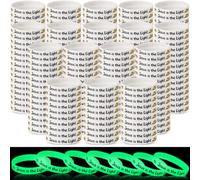 Tondiamo 240 pulseras cristianas que brillan en la oscuridad de 8 pulgadas a granel, Jesús es la luz Juan 8: 12 pulseras luminosas de silicona con palabras escritas, regalo para misioneros