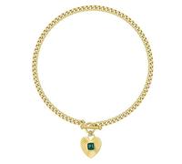 Tone Interlocking | Sunburst Heart | Single Pearl | Collar colgante de corazón de amor para mujer Joyería de collar de cadena de oro de 18 K