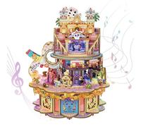 Tonecheer Caja de música de Madera para Adultos, Kit de Caja de música giratoria 3D, Rompecabezas Musical Creativo, Manualidades, Kits de construcción de Modelos, cumpleaños（Sueño Errante）
