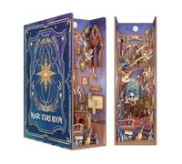 Tonecheer DIY Book Nook 3D Rompecabezas de Madera para Adultos, casa en Miniatura con luz Booknook, Juego de Manualidades, Regalos Personalizados para Mujeres y Hombres (casa mágica de Estrellas)