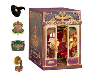 Tonecheer Kits Book Nook Escena Animada - Viaje Encantado en el Compartimento del Tren Infinito - Rompecabezas 3D, Sujetalibros de Madera, Casa Miniatura DIY para Decorar Bibliotecas y Estanterías.