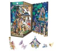 Tonecheer x British Library DIY Book Nook Kit, Puzzle de Madera 3D, Kit de Casa en Miniatura Booknook, Inserción Decorativa para Estantería con Luces LED, Regalos(El sueño de una Noche de Verano)