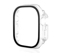 TONECY Cristal + cubierta para Apple Watch Case 49mm Bumper Templado Case Apple Watch Ultra Protector de Pantalla Iwatch Serie Ultra 49mm Case (Color : esmerilado transparente, Tamaño: Ultra 49mm)