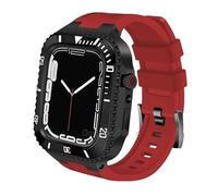 TONECY Estuche de 45 mm + correa para Apple Watch 8 7 kit de modificación marco de bisel de metal conjunto de mod de goma IWatch Series 6 SE 5 4 3 45 mm 44 mm (color: RB, tamaño: 45 mm para 8/7)