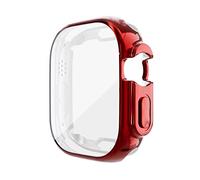 TONECY Funda de pantalla para Apple Watch Series 8 Ultra 49mm Chapado TPU Protector Parachoques para Apple Watch Series 8 7 41mm 45mm Marco de cubierta (Color: Rojo, Tamaño: Ultra 49mm)