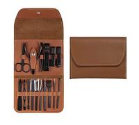 TONECY Juego de 4-16 cortadores de uñas de acero inoxidable con bolsa plegable, kit de cortador de manicura, tijeras, herramientas de belleza de maquillaje (azul)