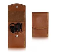 TONECY Juego de 4-16 cortadores de uñas de acero inoxidable con bolsa plegable, kit de cortador de manicura, tijeras, herramientas de belleza de maquillaje (negro)