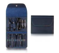 TONECY Juego de 4-16 cortadores de uñas de acero inoxidable con bolsa plegable, kit de cortador de manicura, tijeras, herramientas de belleza de maquillaje (gris)