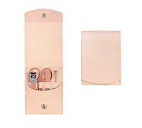 TONECY Juego de 4-16 cortadores de uñas de acero inoxidable con bolsa plegable, kit de cortador de manicura, tijeras, herramientas de belleza de maquillaje (rosa)